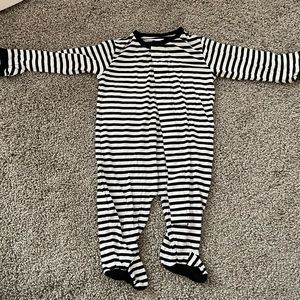 Magnetic Me black and white striped onesie 0-3mos/8-12lbs